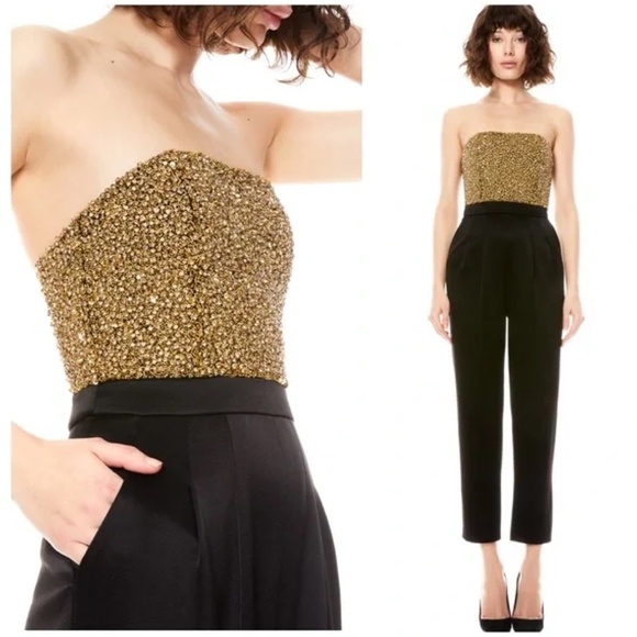 NWT, ALICE + OLIVIA Jeri Embellished Jumpsuit - Picture 4 of 7